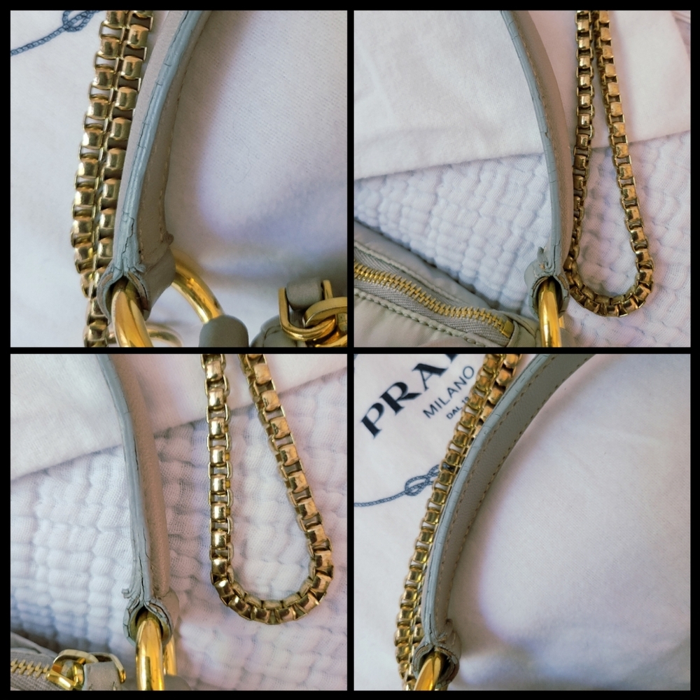 Authentic Prada Tessuto Fiocco Bow Bag - Beige Nylon Crossbody/Shoulder Bag - Picture 9 of 12